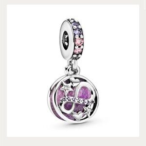 Glittering Infinity Hearts and Stars Dangle Pandora Charm